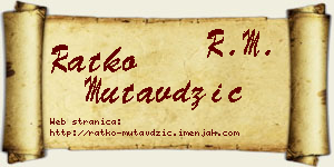 Ratko Mutavdžić vizit kartica
